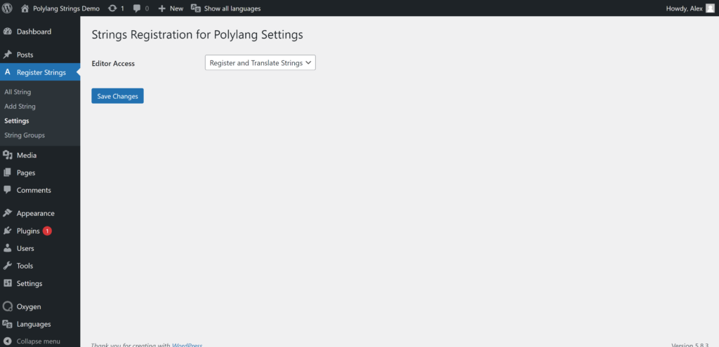 Strings Registration for Polylang 5